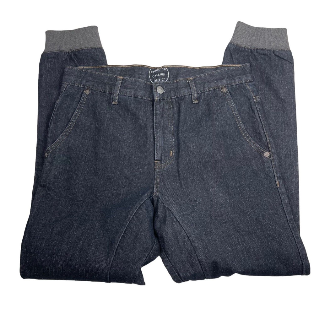 Brooklyn Calling NYC Mens Jean Joggers Blue Size 30 Cotton Blend Denim Dark Wash